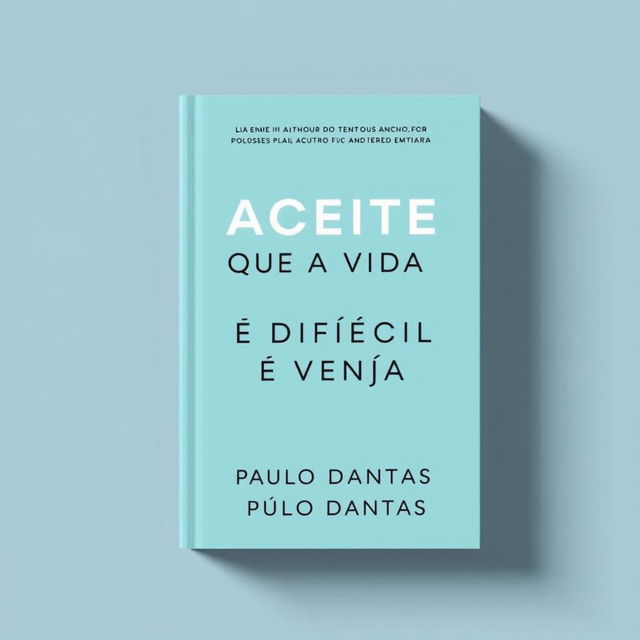 Create a clean and simple book cover for the book titled 'ACEITE QUE A VIDA É DIFÍCIL E VENÇA' by Paulo Dantas