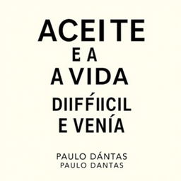 Create a clean and simple book cover for the book titled 'ACEITE QUE A VIDA É DIFÍCIL E VENÇA' by Paulo Dantas