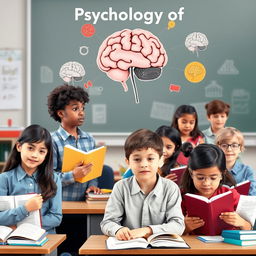 An educational image representing the psychology of education and learning