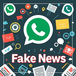 Create a WhatsApp cover image highlighting the issue of fake news and deepfakes