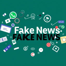 Create a WhatsApp cover image highlighting the issue of fake news and deepfakes