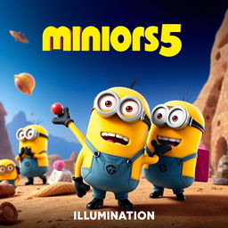 Create a movie poster for 'Minions 5' by Illumination