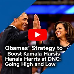 A miniature YouTube thumbnail featuring Barack Obama and Kamala Harris at the Democratic National Convention