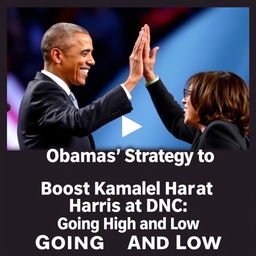 A miniature YouTube thumbnail featuring Barack Obama and Kamala Harris at the Democratic National Convention