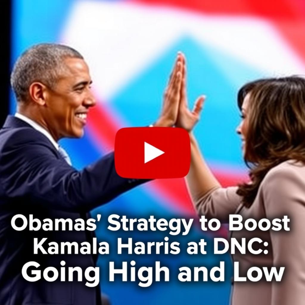 A miniature YouTube thumbnail featuring Barack Obama and Kamala Harris at the Democratic National Convention