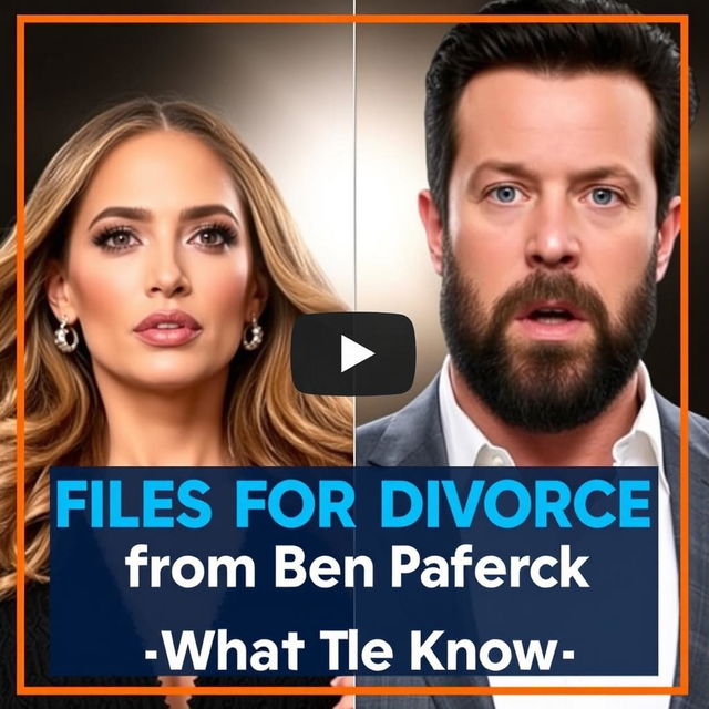 A miniature for YouTube featuring the headline 'Jennifer Lopez Files for Divorce from Ben Affleck – What We Know'