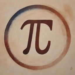 Artistic representation of the Pi (π) symbol incorporated in a canvas of abstract art showing mathematical elegance