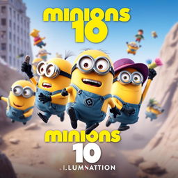 Create a movie poster for 'Minions 10' by Illumination