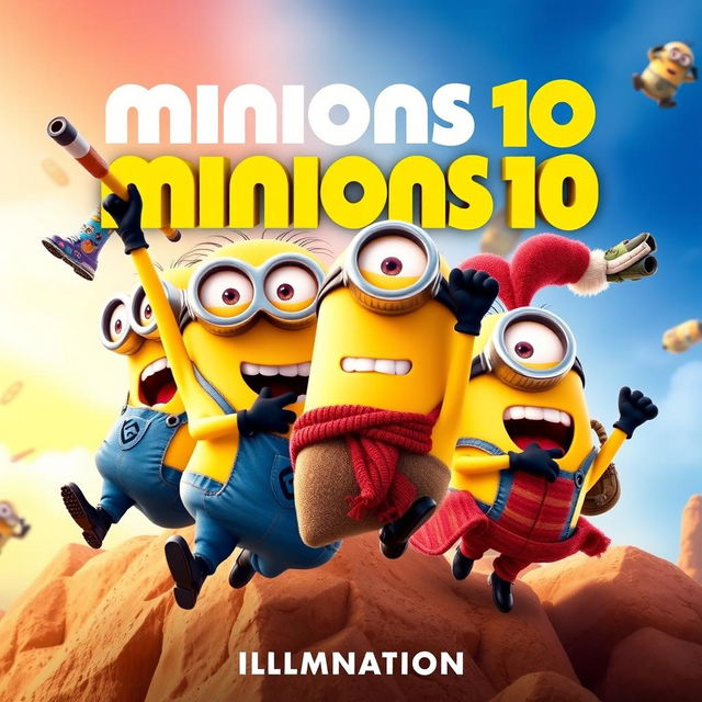 Create a movie poster for 'Minions 10' by Illumination