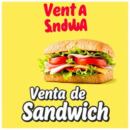 A colorful advertisement for a sandwich sale