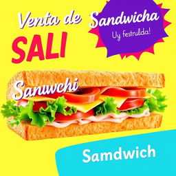 A colorful advertisement for a sandwich sale