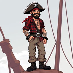 A unique fusion character of a cholo and a pirate, with a stronger emphasis on the cholo aspect