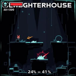 Create an image illustrating the Geometry Dash level 'Slaughterhouse' from the 24% to 41% progress mark