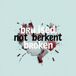 Create an image representing transformational design with the theme 'bruised not broken'