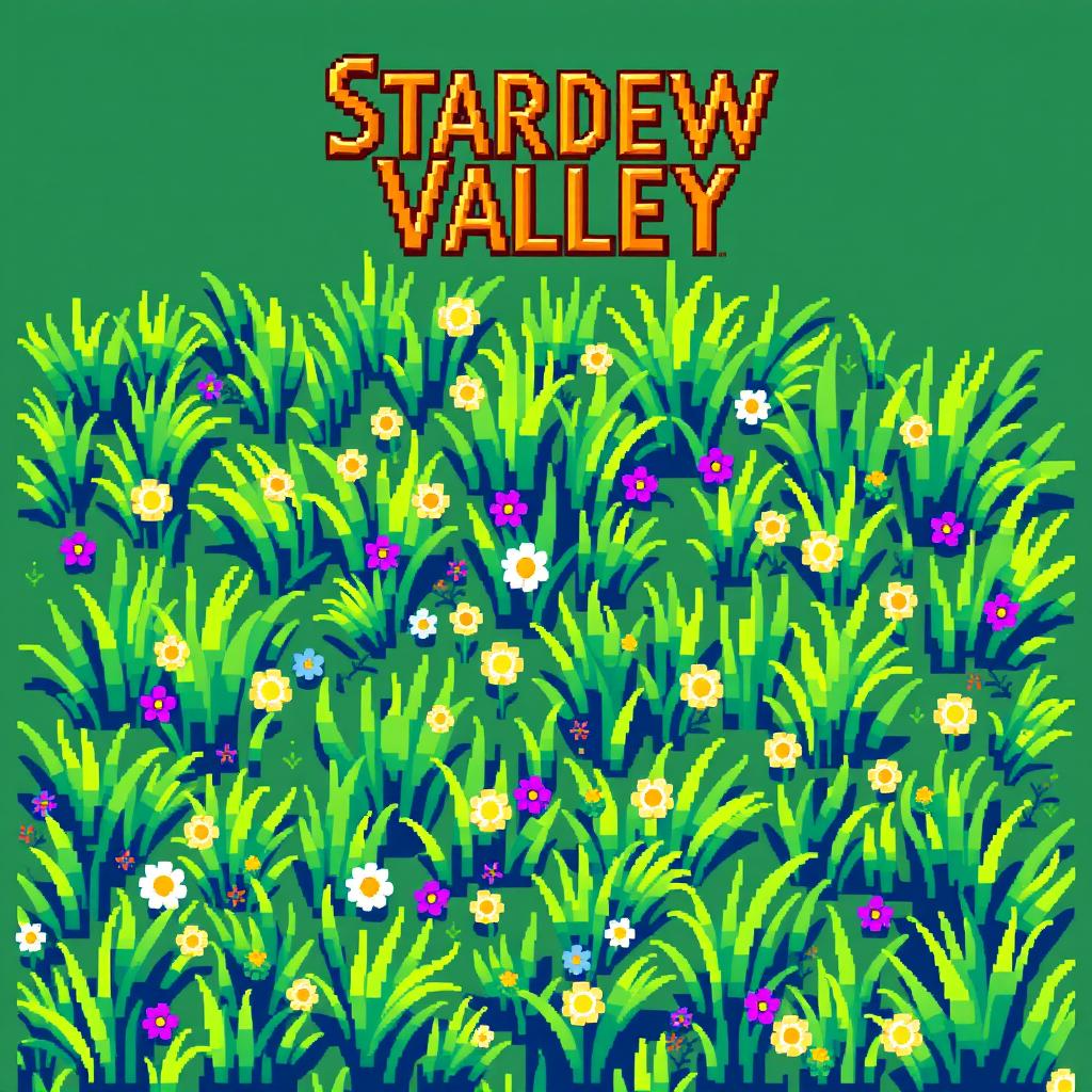 Create an image of grass in the style of Stardew Valley