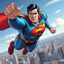 Create an image of Superman from the comic strips