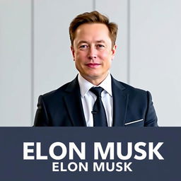 Create a thumbnail for a video featuring Elon Musk wearing a suit