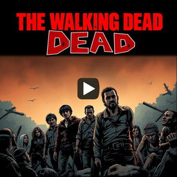 Create a thumbnail for a YouTube video about The Walking Dead, designed in the style of a comic book