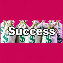 Create a YouTube thumbnail featuring several large bags of money with dollar signs on them