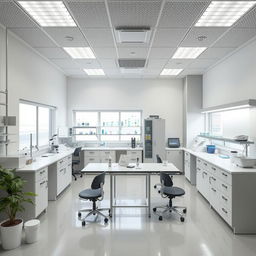 Crie a planta de um laboratório moderno e funcional