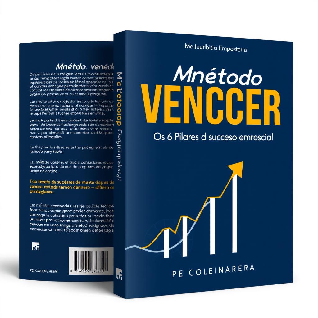 Create a book cover with the title 'Método VENCER - Os 6 pilares do sucesso empresarial'