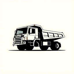 A t-shirt design featuring a silhouette of a Scania PT410X dump truck