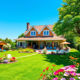 A beautiful house with a summer theme