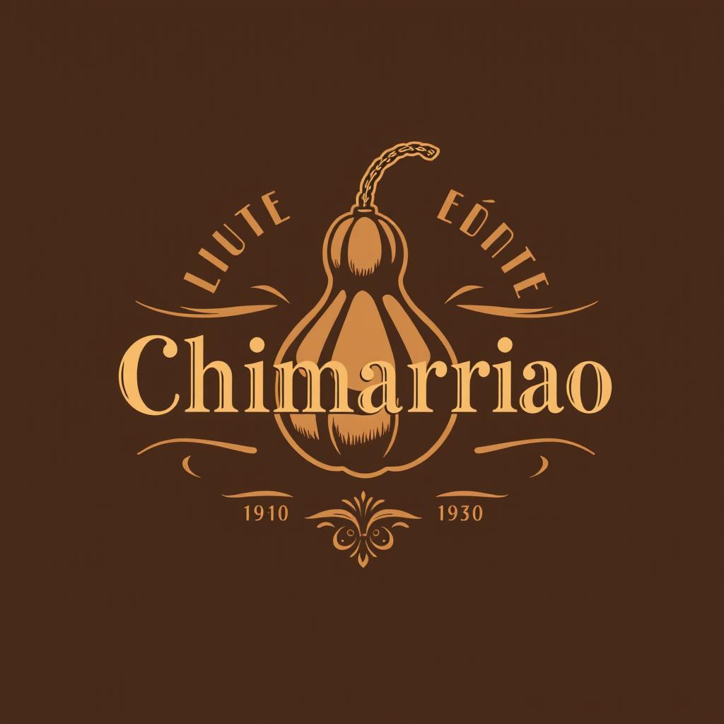 Create a vintage logo in brown color featuring an illustration of a chimarrão gourd