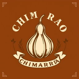 Create a vintage logo in brown color featuring an illustration of a chimarrão gourd