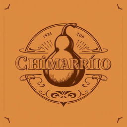 Create a vintage logo in brown color featuring an illustration of a chimarrão gourd