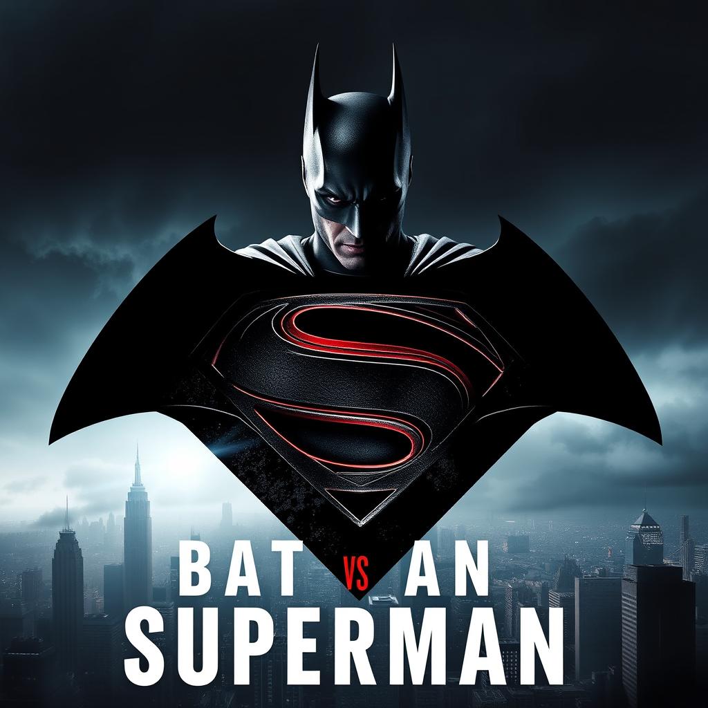 Create an image inspired by the 'Batman vs Superman' movie poster