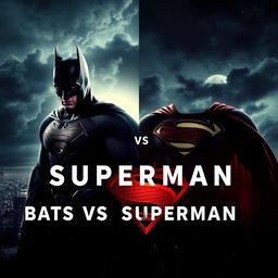 Create an image inspired by the 'Batman vs Superman' movie poster