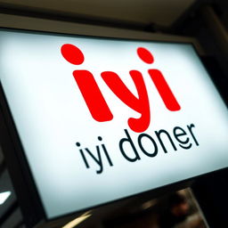 A signboard with the words 'iyi döner' written on it