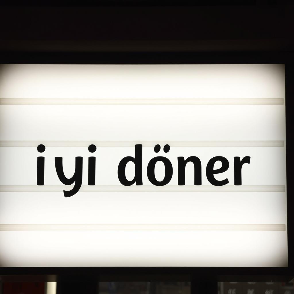 A signboard with the words 'iyi döner' written on it