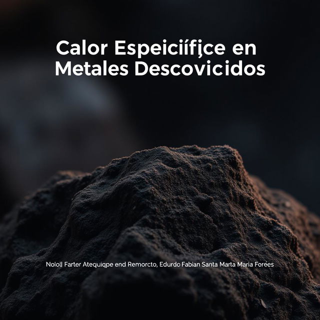 Create an informative cover page for a scientific report titled 'Calor Específico en Metales Desconocidos'