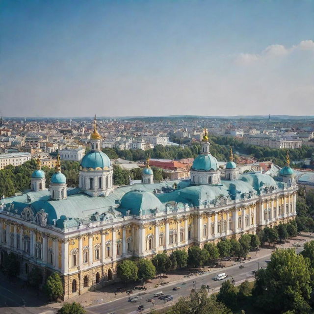 A sunny day in Ukraine showcasing beautiful landscapes, traditional architecture, and vibrant city life.