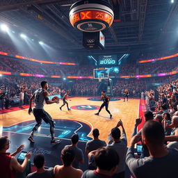 A futuristic basketball game set in the Olympics of 2090