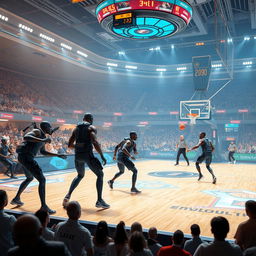 A futuristic basketball game set in the Olympics of 2090