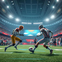A futuristic football game set in the Olympics of 2090