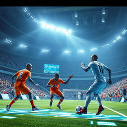 A futuristic soccer game set in the Olympics of 2090