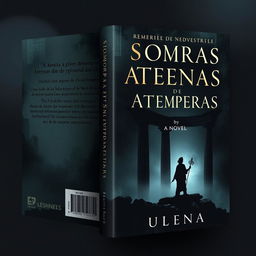 Create a book cover for a novel titled 'Sombras de Athenas'