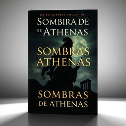 Create a book cover for a novel titled 'Sombras de Athenas'