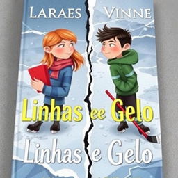 A book cover divided into two parts by a crack in the ice, representing the tension between two characters, Sarah and Vinnie