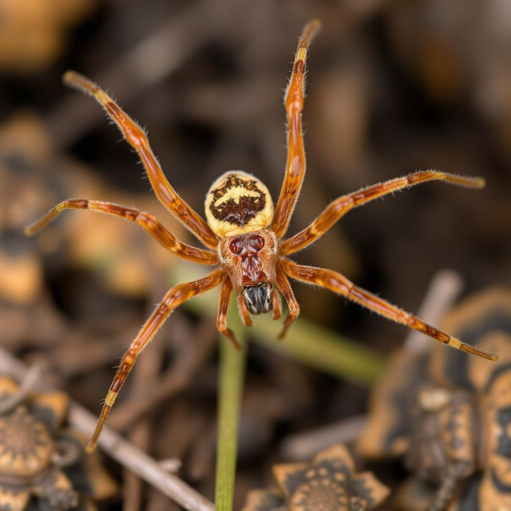 A highly detailed image of a Loxosceles spider, commonly known as a brown recluse