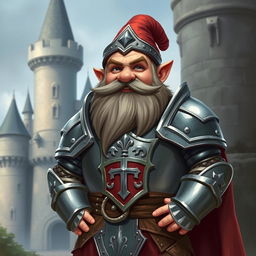 A gnome paladin who was once a noble, standing proudly in shining armor