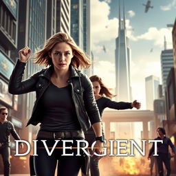 A dynamic and action-packed scene inspired by the Divergent movie