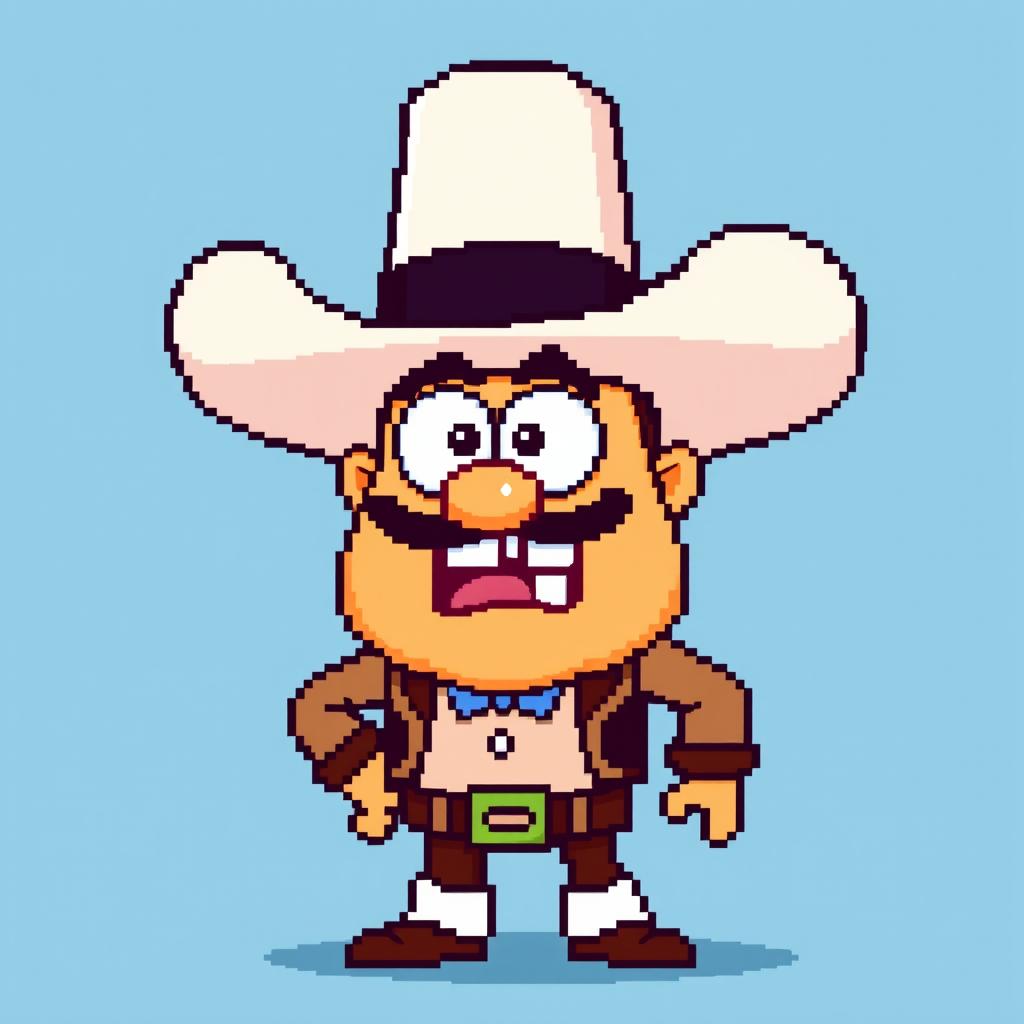 Create an image of Doug Dimmadome, the iconic character from The Fairly OddParents, in a pixel art style