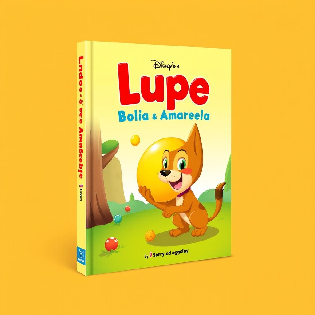 A book cover for a story titled 'Lupe e a Bola Amarela'