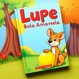 A book cover for a story titled 'Lupe e a Bola Amarela'