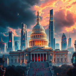 A vivid and detailed depiction of The Capitol from The Hunger Games